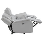 Alexandria Power Leather Reclining Sofa, Stone - Image 11