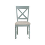 Darcy Solid Wood Side Chair, Mint Green And Parchment Finish - Image 3