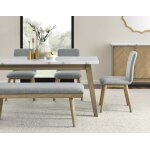Vida 6-piece White Marble Dining Set(table & 4 Side Chairs)