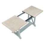Darcy 64-82″counter Table With 18-inch Leaf, Mint Green And Natural Finish - Image 12