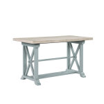 Darcy 64-82″counter Table With 18-inch Leaf, Mint Green And Natural Finish - Image 3
