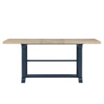 Darcy 64-82″counter Table With 18-inch Leaf, Midnight Blue And Natural Finish - Image 12