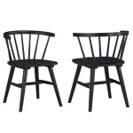 Willow Solid Wood Dining Chair, Black - Image 3