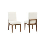 Crafted Cherry Dining by Ben & Erin Napier UPH SIDE CHAIR WHITE FABRIC