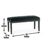 Westby Black Pu Dining Bench W/nailhead - Image 4