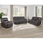 Alexandria Power Leather Reclining Sofa, Chocolate - Image 13
