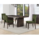 Evan 6-piece 78-96-inch Table Set With Green Velvet Chairs - Image 32