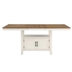 Hyland 80-inch Counter Table W/20-inch Leaf, Brown - Image 4