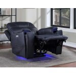 Lexington Triple-power Media Recliner, Ocean Blue - Image 4