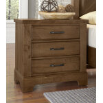 Cool Rustic Nightstand - 3 Drawers - Image 3