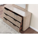 Henry Reeded Queen 4-piece Bedroom Set, Tan Finish - Image 8