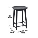 Hilton 24″ Backless Counter Stool, Black - Image 4