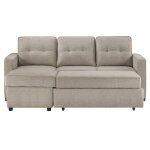 Noah Flippable, Convertible Storage Sleeper Chofa, Tan - Image 14