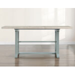 Darcy 64-82″counter Table With 18-inch Leaf, Mint Green And Natural Finish - Image 8