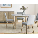 Vida 5-piece 48″ Round White Marble Dining Set