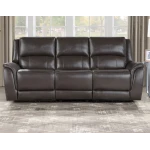 Alexandria Power Leather Reclining Sofa, Chocolate