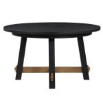 Aubrey 54″ Round Dining Table, Black With Driftwood Stretchers - Image 5