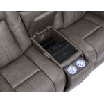 Daniel Triple Power Home Theater Leather Reclining Console Loveseat, Built-in Speakers, Heat And Massage - Image 16