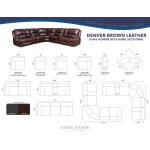 Denver Dual-power 6-piece Leather Sectional, Brown - Image 13