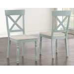 Darcy 5-piece 42″ Round Dining Set, Mint Green And Washed Linen Finish - Image 4