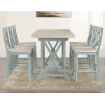 Darcy 64-82″counter Table With 18-inch Leaf, Mint Green And Natural Finish - Image 13