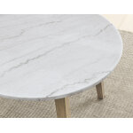 Vida 5-piece 48″ Round White Marble Dining Set - Image 16