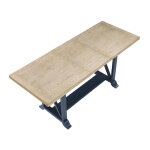 Darcy 64-82″counter Table With 18-inch Leaf, Midnight Blue And Natural Finish - Image 4