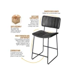 Tribeca 24″ Commercial Grade Counter Stool, Black - Image 7