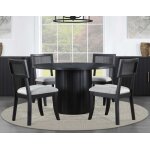 Colvin 5-piece 52-inch Round Dining Set, Black - Image 3