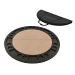 Rylie Folding Game Table Top, Black Finish With Sand Vegan Leather - Image 9