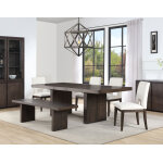 Evan 5-piece 78-96-inch Dining Set With 4 Eggshell Linen-look Side Chairs - Image 4