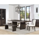 Evan 5-piece 78-96-inch Dining Set With 4 Eggshell Linen-look Side Chairs - Image 4