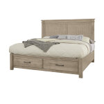 Cool Rustic Cal King Mansion Bed With Footboard Storage