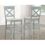 Darcy 5-piece 64-82″counter Set With 18-inch Leaf, Mint Green And Washed Linen Finish - Image 7