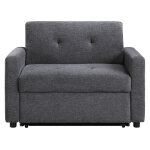 Noah Convertible Sleeper Chair-and-a-half, Gray - Image 6