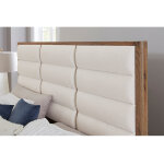 Crafted Oak by Ben & Erin Napier Erin's Upholstered Bed - White Fabric - Image 6