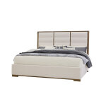 Crafted Oak by Ben & Erin Napier Erin's Upholstered Bed - White Fabric