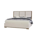 Crafted Oak by Ben & Erin Napier Erin's Upholstered Bed - White Fabric