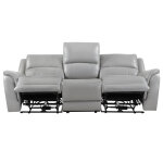 Alexandria Power Leather Reclining Sofa, Stone - Image 5