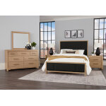 Crafted Cherry Bedroom by Ben & Erin Napier Upholstered Bed-Black Fab - Image 4