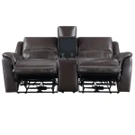 Alexandria Leather Power Reclining Console Loveseat, Chocolate - Image 5