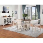 Hyland 80-inch Counter Table W/20-inch Leaf, Brown - Image 13