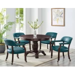 Tournament Game Table And Chairs, 6 Piece, Teal(table & 4 Captains Chairs) - Image 2