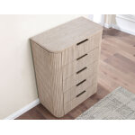Henry 5-drawer Reeded Chest, Tan Finish - Image 4