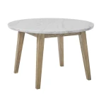 Vida 5-piece 48″ Round White Marble Dining Set - Image 8