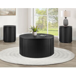 Colvin, 36″ Round Cocktail Table, Castered, Black - Image 7