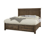 Cool Rustic Queen Mansion Bed With Footboard Storage