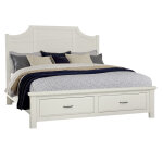 Maple Road Two-tone King Scalloped Storage Bed