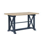 Darcy 64-82″counter Table With 18-inch Leaf, Midnight Blue And Natural Finish - Image 10