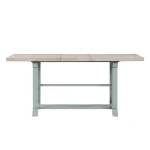 Darcy 64-82″counter Table With 18-inch Leaf, Mint Green And Natural Finish - Image 5